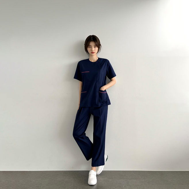 올유니폼 4가지컬러 앞지퍼 스판 스크럽복 간호복 허리고무줄 실습복 수술복 SC복 유니폼세트 학생실습복 간호실습복 간호사복