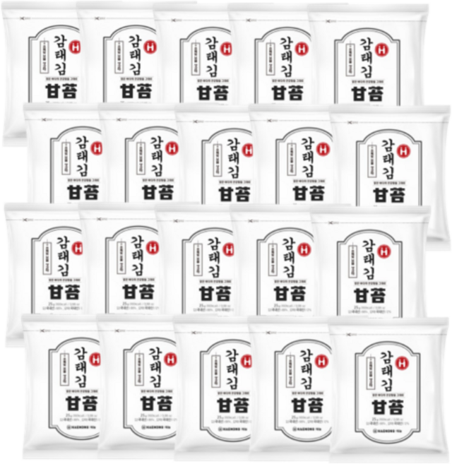 세번 구운 감태김 200매 무조미 밥김, 20개, 25g