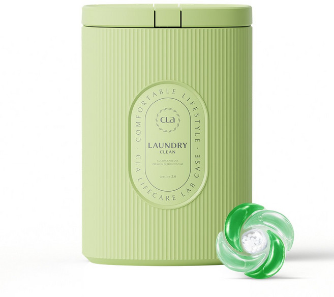 클라 퍼퓸 5in1 섬유유연제 겸용 캡슐 세제 플라워가든 그린 케이스 본품, 3개, 50개입