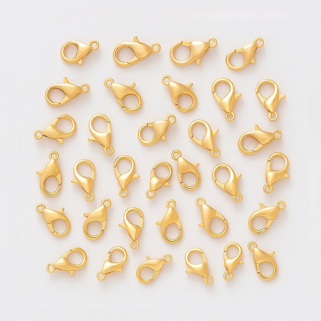 랍스터 고리 연결고리 키링 부자재 12mm, 30개, 골드