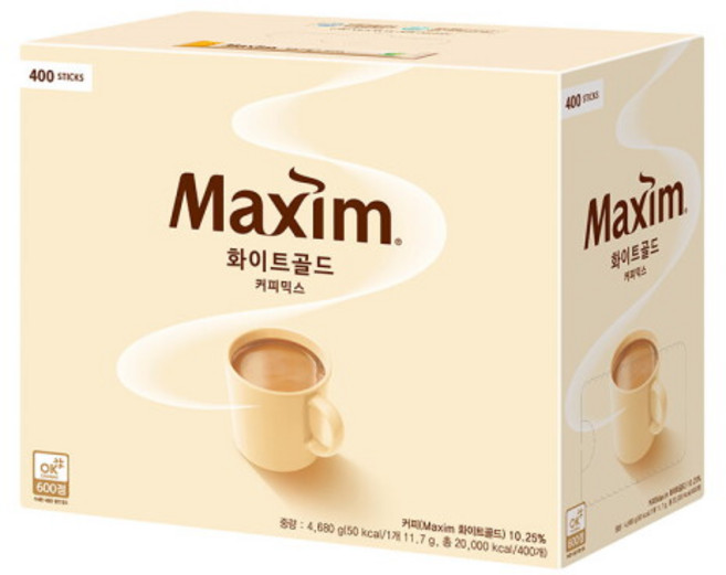 맥심화이트골드 커피믹스, 11.7g, 1개입, 400개