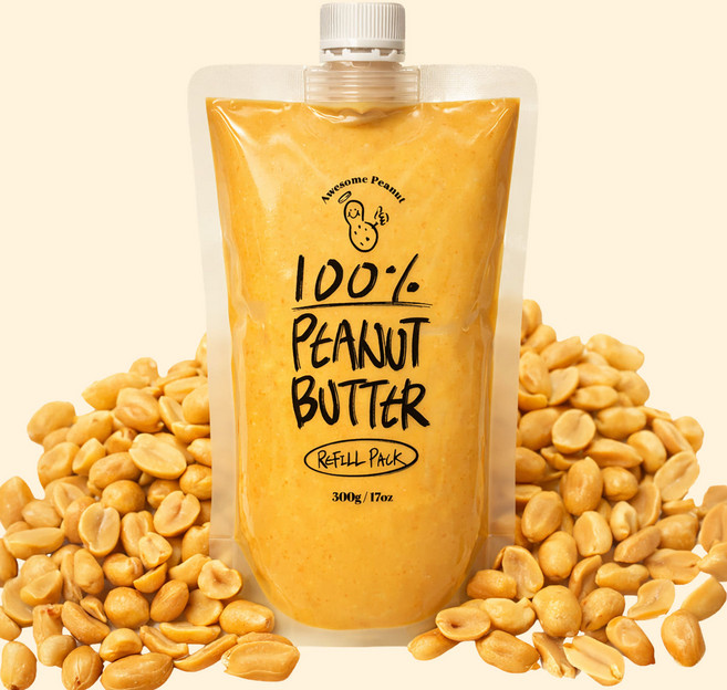 어썸피넛 100% 땅콩버터 파우치, 1개, 500g