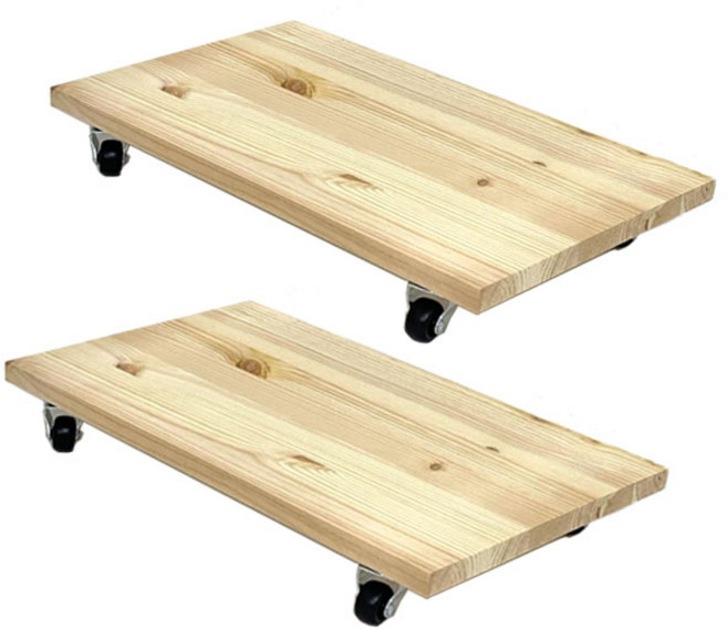 가구가구또가구 원목 본체받침대 바퀴형 이동식 컴퓨터 화분받침대 다용도, 원목 2개