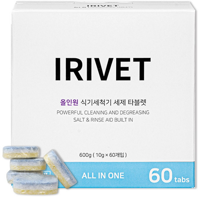 아이리벳 올인원 식기세척기 세제 타블렛 60개입, 1개, 600g