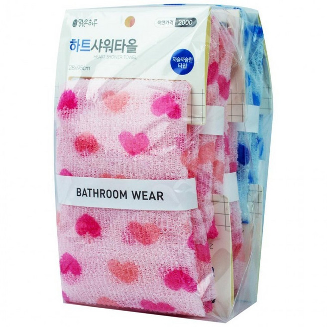 샤워타올 맑은하루 하트 29 5매 x 95cm