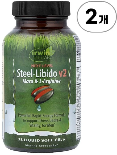 어윈 내추럴스 스틸-리비도 V2 (마카 & L-아르기닌) Irwin Naturals Steel-Libido® V2 Maca & L-Arginine 75정, 2개 - 쿠팡