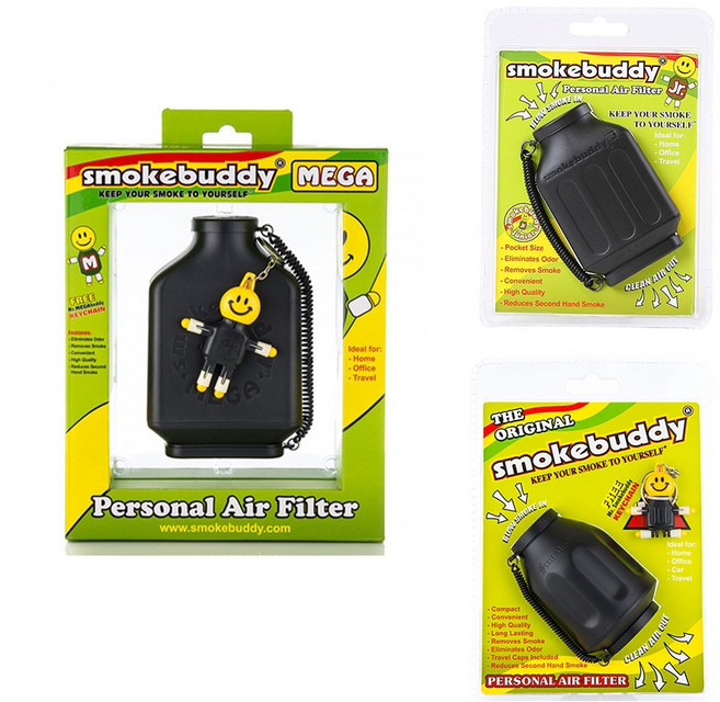 스모크버디 검정 3종 셋트 담배 연기 제거 연기흡입기 휴대용 에어 필터, 1개