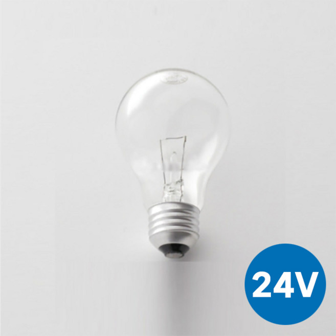 일광전구 백열전구 A60 선박용 E26 24V 100W 전구색 저전압 낮은전압 24볼트, 1개