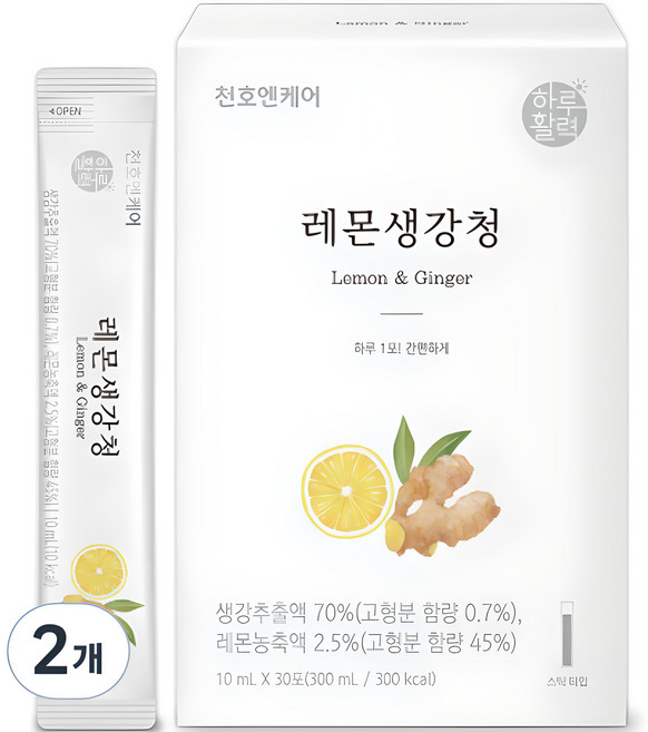 하루활력 레몬생강청, 300ml, 2개