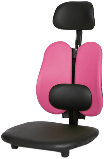체어포커스 기능성 엔젤좌식 G06 요추 헤드 의자 인조가죽, 화사한핑크