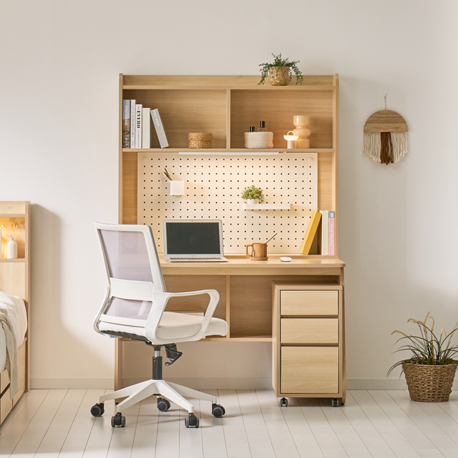 스위트 시력보호기능 LED 조명 전면 일자 독서실 공부 편수책상세트 1200, 편수책상+책장, 메이플워시