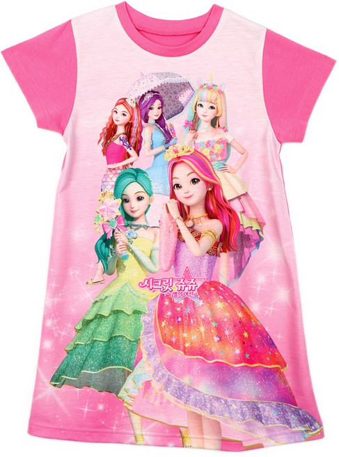 여아 아동잠옷 실내복 시크릿쥬쥬원피스_티아