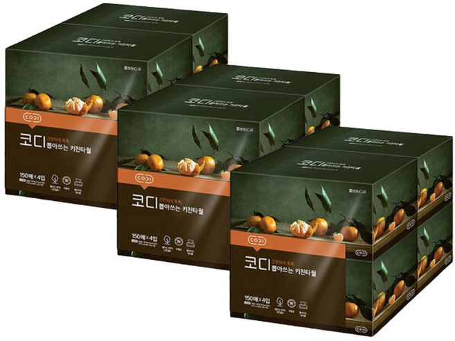 코디 뽑아쓰는 키친타월 (150매/4입), 150매입, 4개