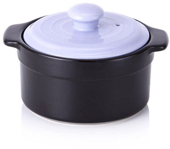 토탈하우스 연보라색뚜껑 리빙아트 모던 내열냄비 찜기 14cm 도자기 무균열 원적외선 뚝배기 9588, 1개