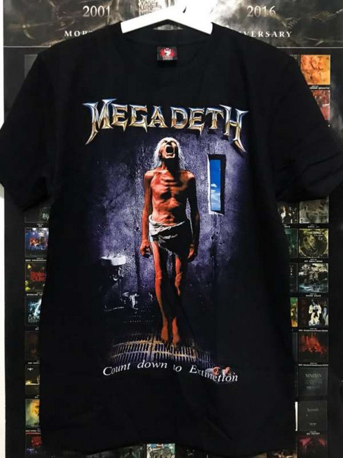 메가데스 Countdown to Extinction 프린팅 메탈 반팔 티셔츠
