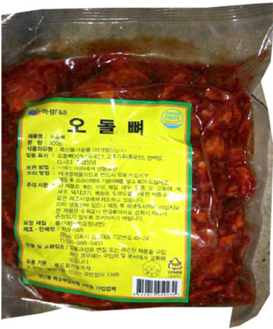 (냉동)하성양념오돌뼈 300g, 1개