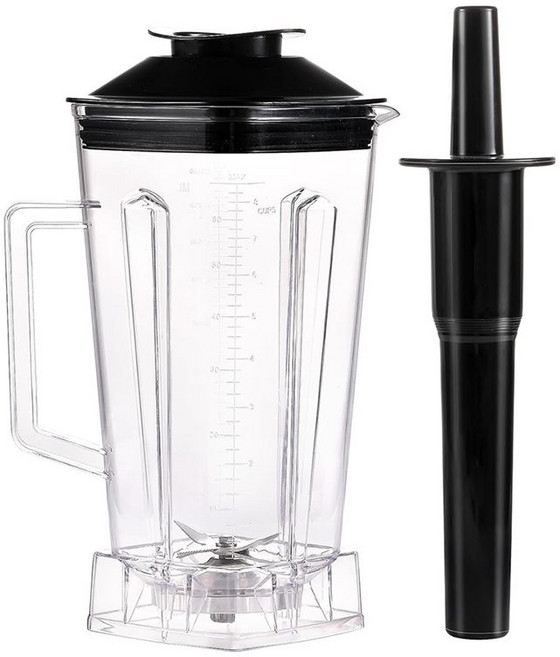 64oz 블렌더 투수 블레이드와 비타믹스 컵 A2300 A2500 5200 용 뚜껑, 01 Transparent  Black