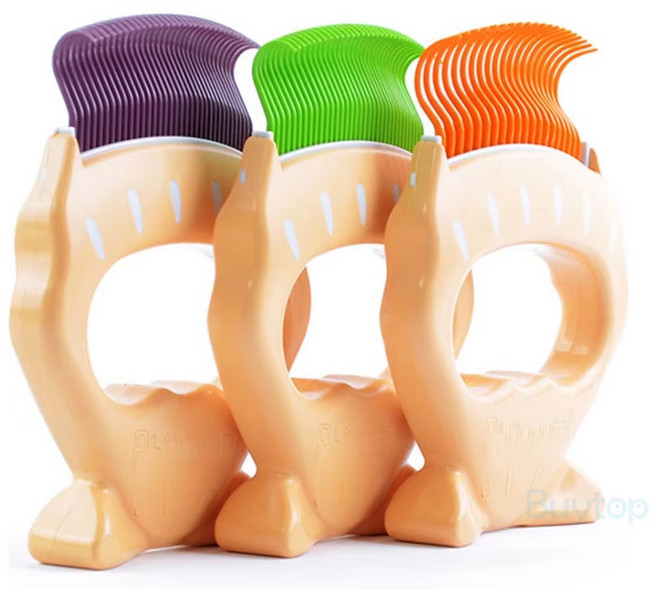 [바이탑] 펫 브러쉬 강아지 고양이 조개빗 털빠짐 털엉킴 죽은털 제거 빗, 1개, 브라운