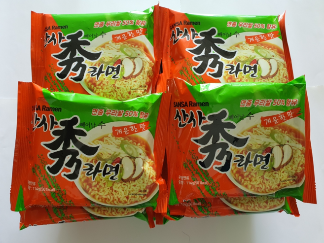 산사수쌀라면 * 비건라면 스님라면 오신채무함유(파.마늘.양파.부추) 개운한맛.담백한맛 국내산쌀50%함유, 20개