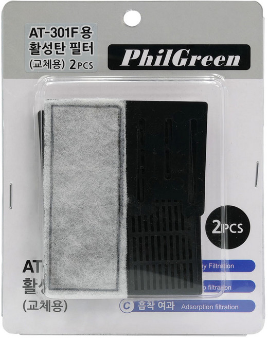 필그린 필그린 AT-301F 활성탄 필터 2pcs (리필 교환용), 1개
