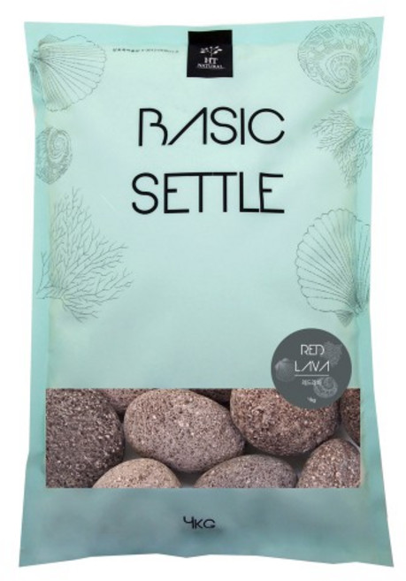 베이직 세틀 페블 스톤 (레드 라바) 4kg, 단품, 1개