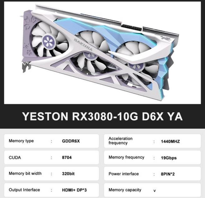 컴퓨터그래픽 카드YESTON- RTX 3080 rtx 10G 그래픽 카드 320bit 게임용 비디오 GeForce 데스크탑 NVIDIA G, [01] RTX 3080, 01 RTX 3080