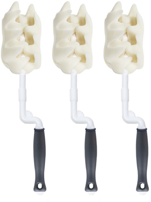 하이비 프리미엄 젖병 세척솔 회전형, 3개, 그레이