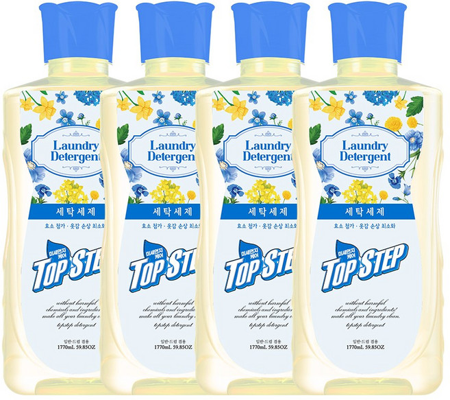 한국미라클피플사 탑스텝 고농축 세탁세제 일반드럼겸용, 1.77L, 4개