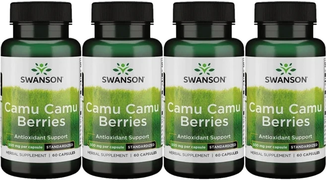 스완슨 카무카무 베리 500mg, 4팩, 60정 - 쿠팡