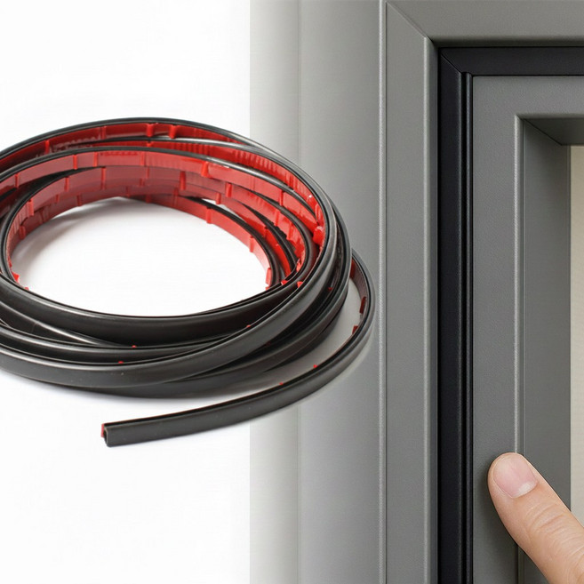 홈이 없는 현관문에 간편하게 부착하는 도어 패킹 5M, 1개