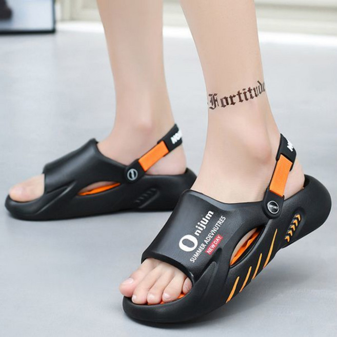 UNIQUEZON 남자 여름 트렌디 쿠션 아쿠아 슬리퍼 아쿠아 샌들 무중력 외출용