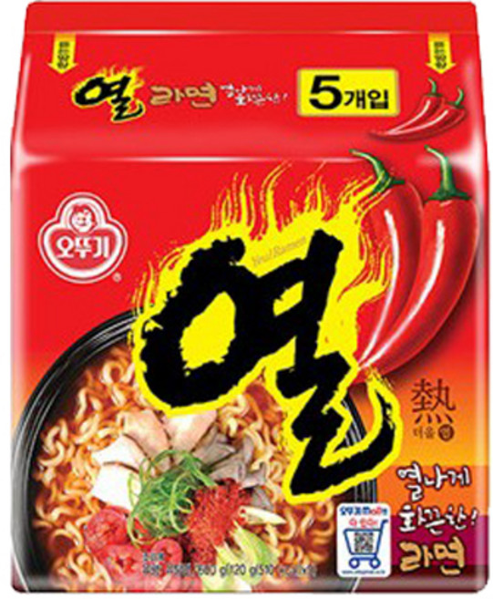 오뚜기 열라면 120g, 5개