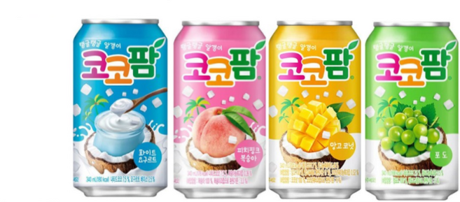 해태 코코팜 4종 믹스 세트 340ml x 24캔 포도 피치, 1세트