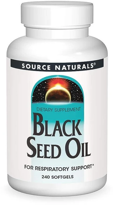 Source Naturals 호흡기 지원을 위한 블랙 커민 씨앗 오일 - 소프트젤 120정, 240 Count (Pack of 1) - 쿠팡