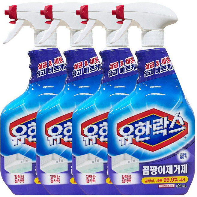 유한락스 곰팡이제거제, 900ml, 4개