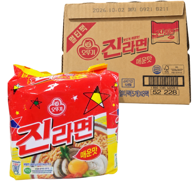 오뚜기 진라면 매운맛 120g, 40개