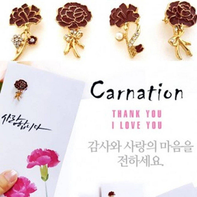 카네이션 브로치 도금 용돈봉투 감사카드 선물상자 어버이날 스승의날 만들기 단체 부모님 선물