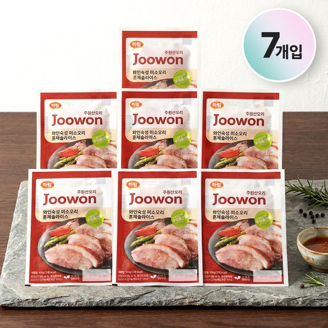 주원산오리 와인숙성 미소오리 훈제슬라이스 냉장 훈제오리 슬라이스 간편요리 오리고기, 7개, 150g
