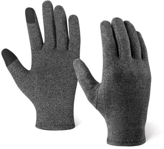 겨울 장갑 열 보온 터치스크린 방풍 남녀 공용 류마티스 자기, 1.그레이, 색상: 1. 회색 / 크기: C. L