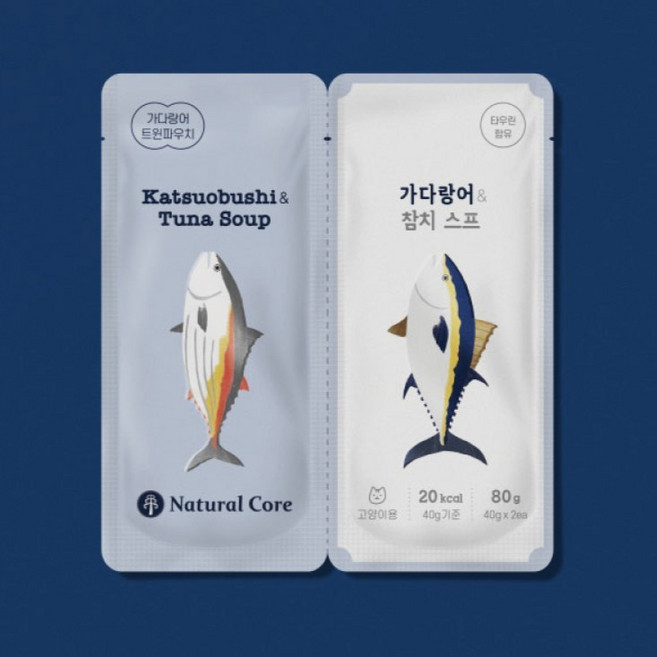 Natural Core 牛肉&雞肉湯 貓咪主食湯罐, 40g, 1個, 鰹魚&鮪魚