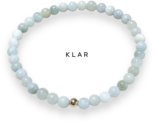 클라(KLAR) 천연 옥(Jade) 비취(Jadeite) 14k GF 원석팔찌 (4미리)