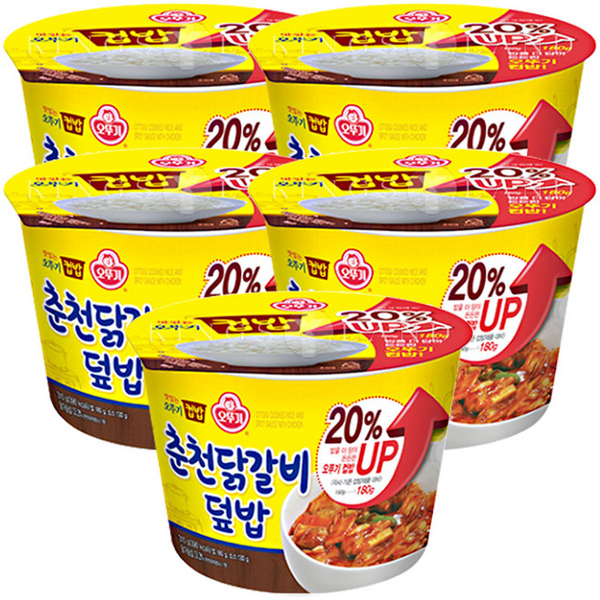 오뚜기 맛있는 컵밥 춘천닭갈비덮밥, 310g, 5개