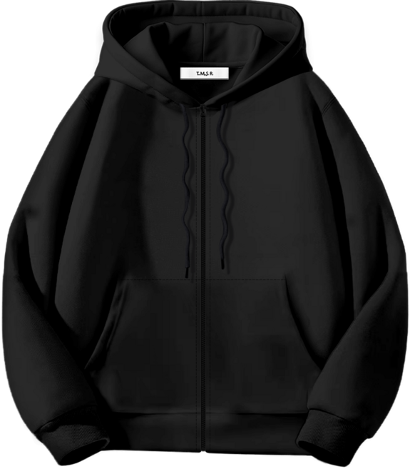 몰토벨리노 무지 스탠다드핏 투웨이 크롬지퍼 후드집업