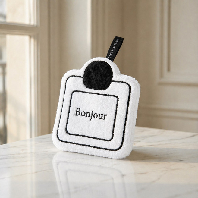 아크디 핸드타월 답례품 세트, 5개, 블랙 플라워