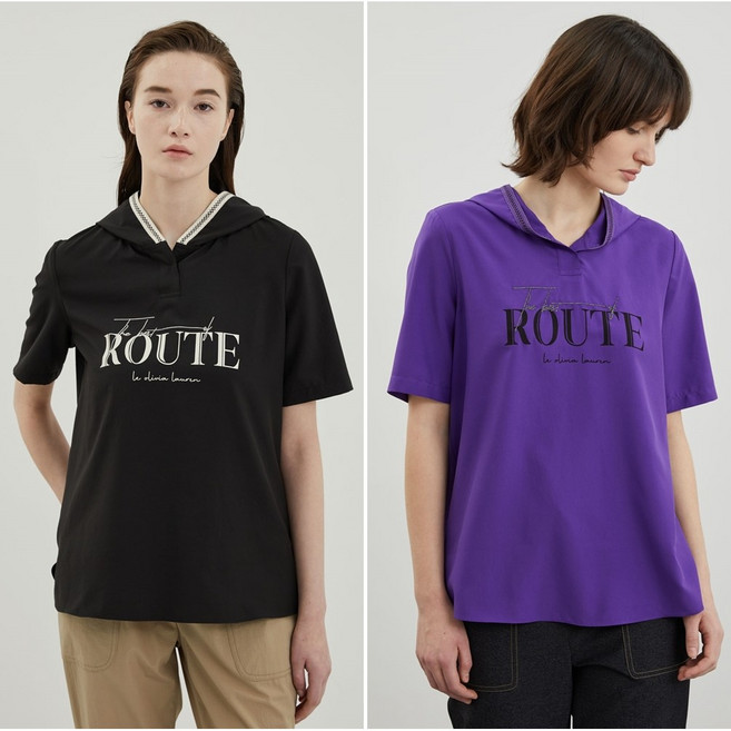 올리비아로렌 레터링 후드 티셔츠 VVCAS4M4181