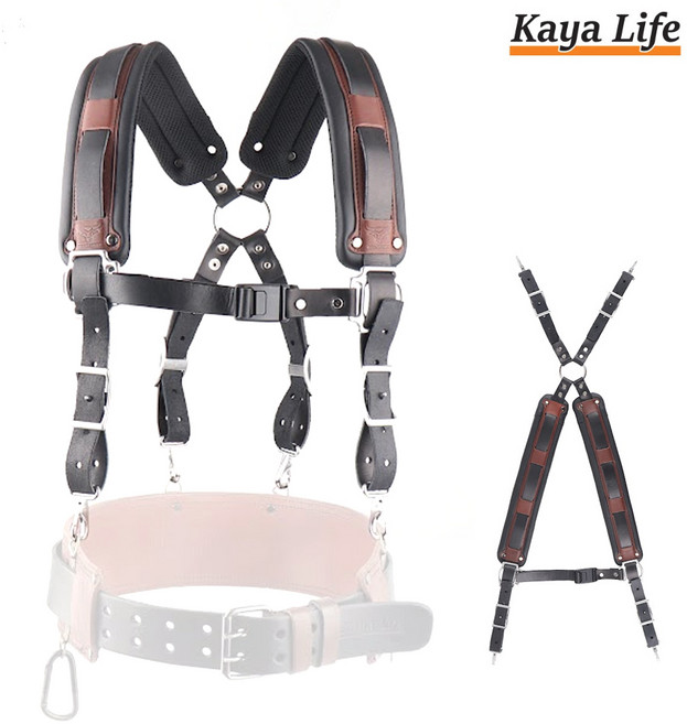 가야라이프 작업 멜빵 X형 new KL-2010 통가죽 엑스반도 작업용, 1개