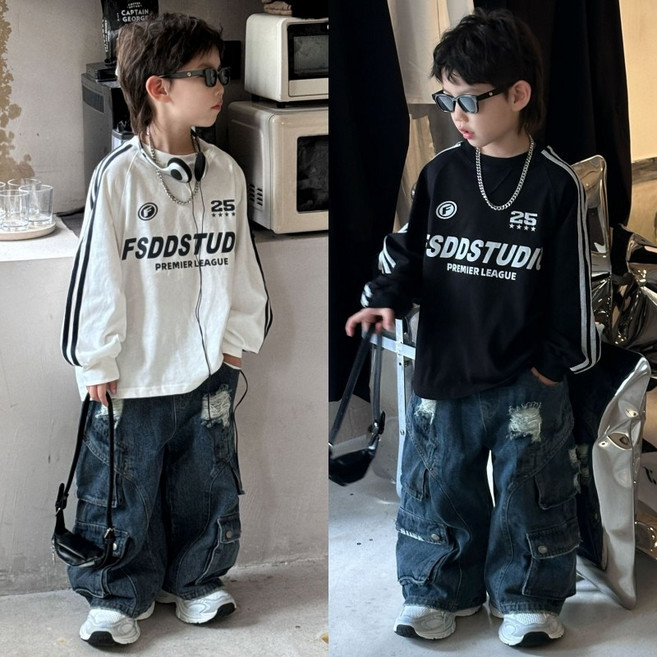 삐삐네옷가게 남아 키즈 스튜디오 맨투맨 티셔츠