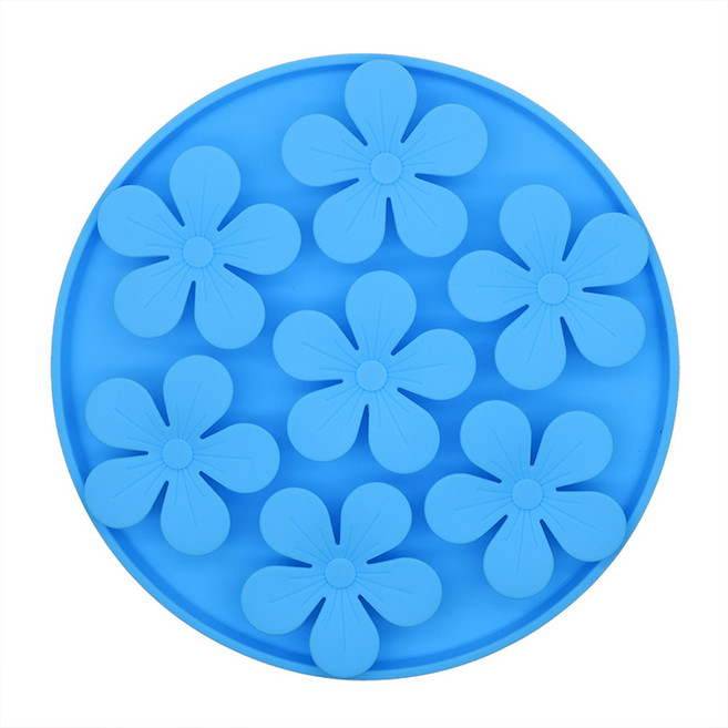 애완동물 슬로우 피더 다우위스 미끄럼 방지 실리콘 그릇 고양이 개 강아지용 다운 먹는 속도, blue 1, 1개