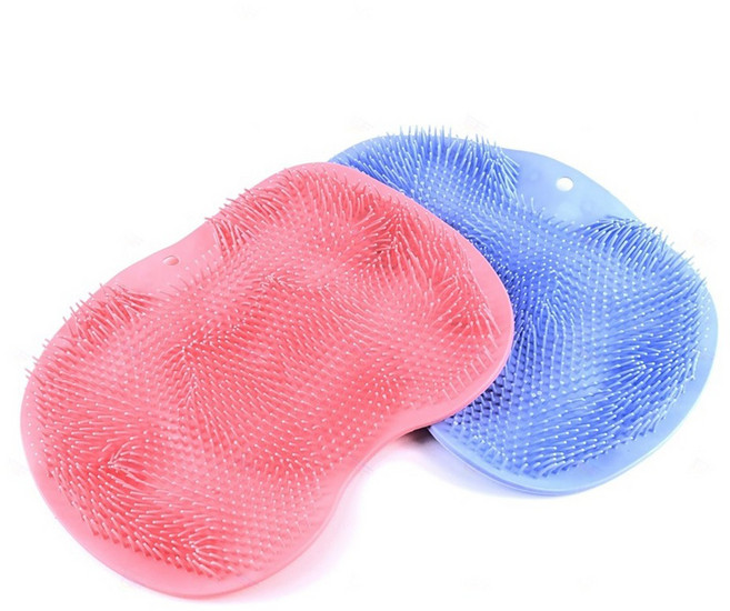 실리콘 돌기 마사지 발매트_1p 각질제거 흡착매트, 블루, 1개