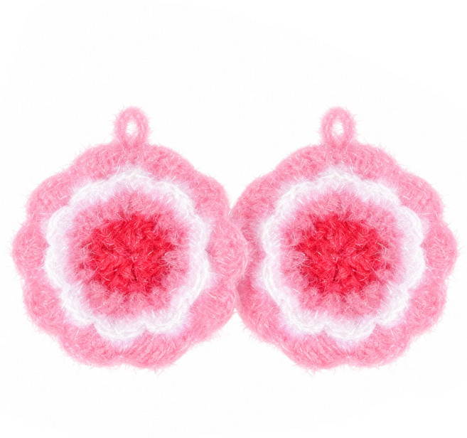 SUNLAND 분홍 꽃무늬 수세미, 1개, 2개입